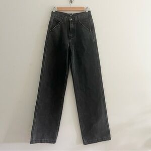 John Galt Brandy Melville Dark Gray Faded Black Wide-Leg Jeans Women’s Sz Small
